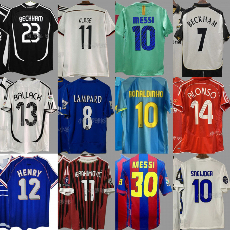 Retro Jerseys Real Madrid Raúl Alonso Henry Zidane Neymar Ac Ibrahimović Germany Ballack Football Jerseys