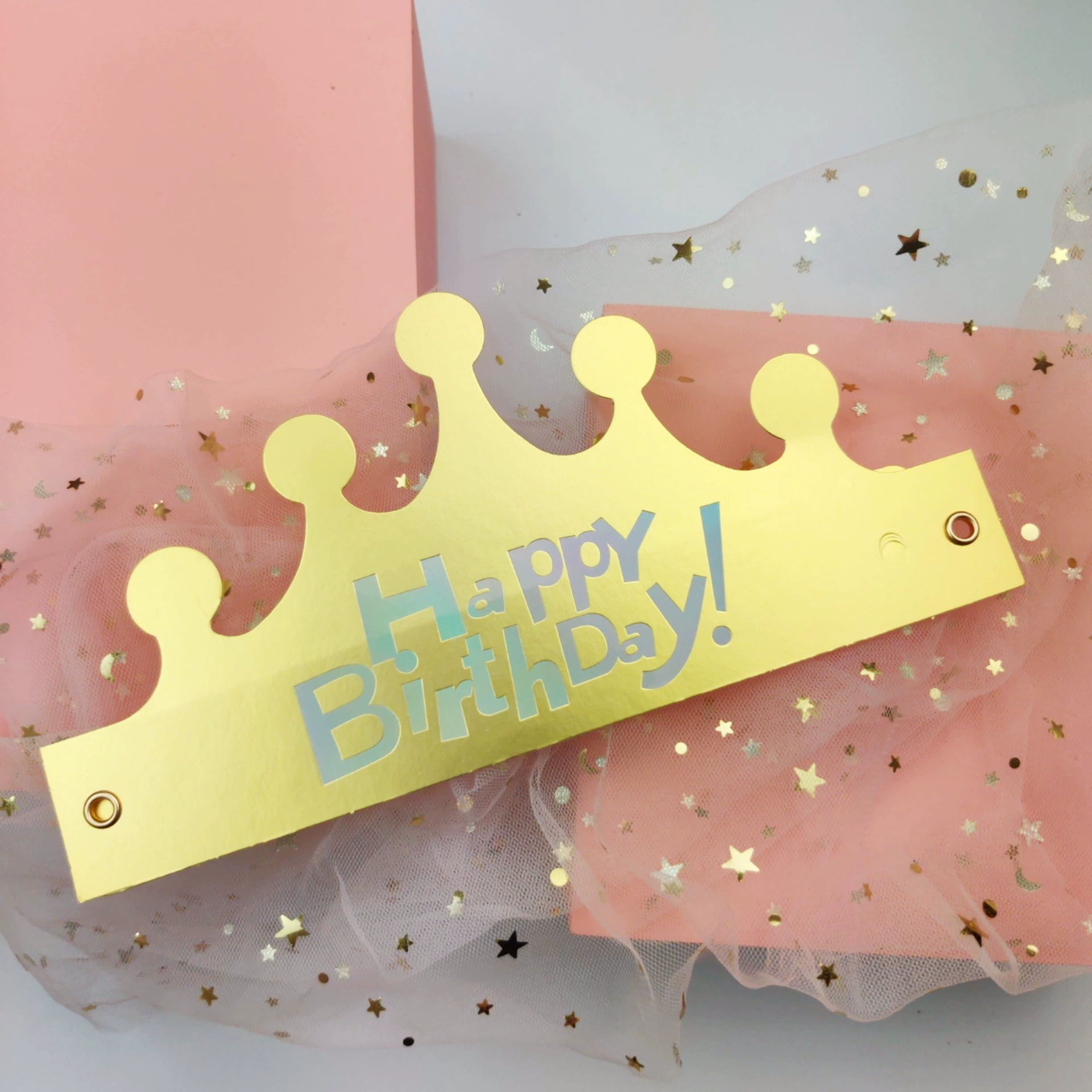 Brand foldable children's golden hat, hair accessory, internet celebrity