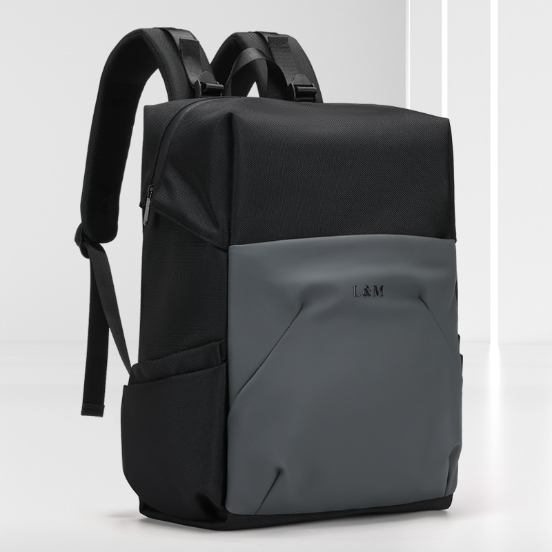 Factory Direct Sales Men's Backpack, Multi-Functional Casual Business Computer Bag, Color-Blocked Large-Capacity Travel Bag, Fashionable Bag