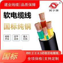 RVV2-5芯0.75-35平方國標銅芯支持定做電線電纜廠家批發電線rvv線