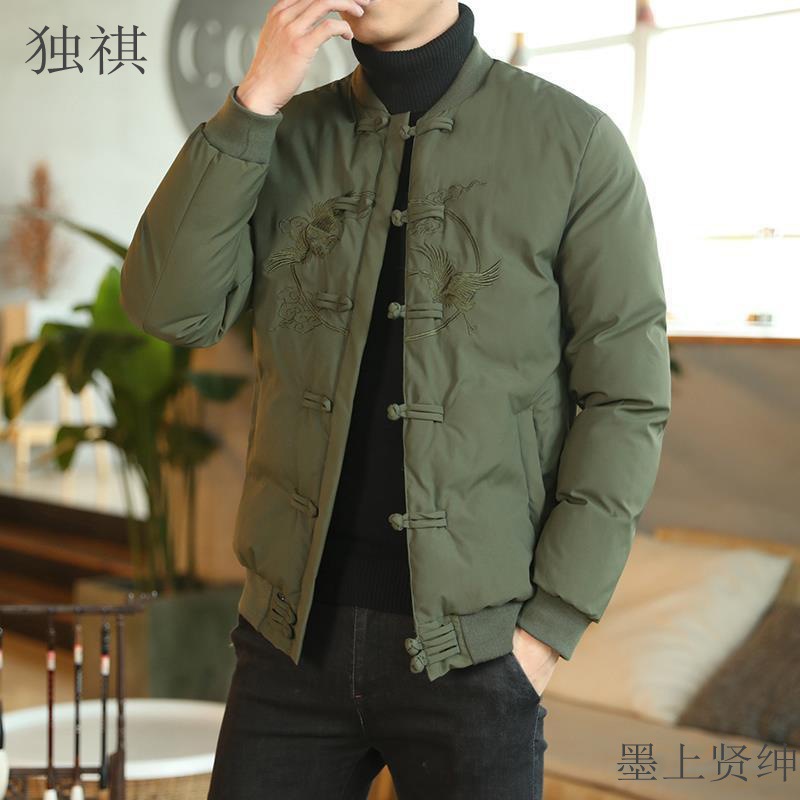 冬季棉服男短款中国风棉衣复古风小棉袄青年大码中老年唐装外套潮