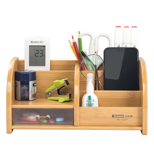 Source manufacturer Jinlongxing wooden pen holder wholesale desktop storage box office stationery storage seat wooden pen holder