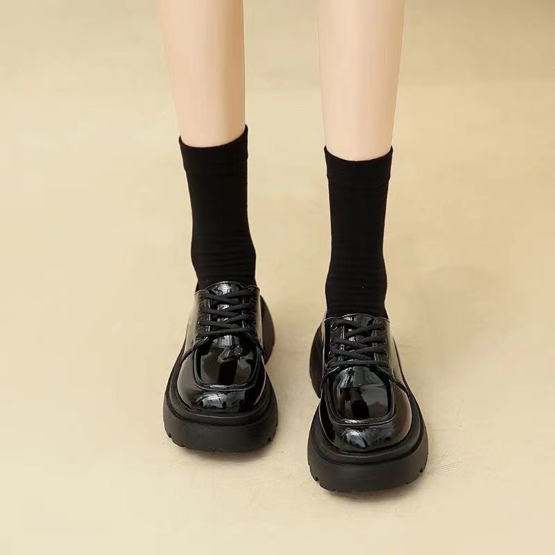 College Height Increasing Soft Bottom Thick Bottom British Style Female Student Social Shoes Trendy Spring and Summer New Arrival Harajuku Style Small Leather Shoes College Height Increasing Soft Bottom Thick Bottom British Style Female Student Social Shoes Trendy Spring and Summer New Arrival Harajuku Style Small Leather Shoes