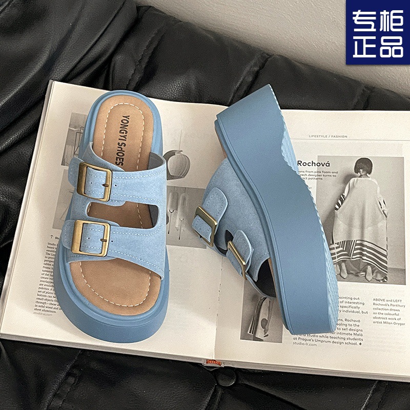 Sandals, Slippers, Skirts, Thick Soles for Going Out, Beautiful H Slippers for Women, Summer Outer Wear, High-End French New Style Casual