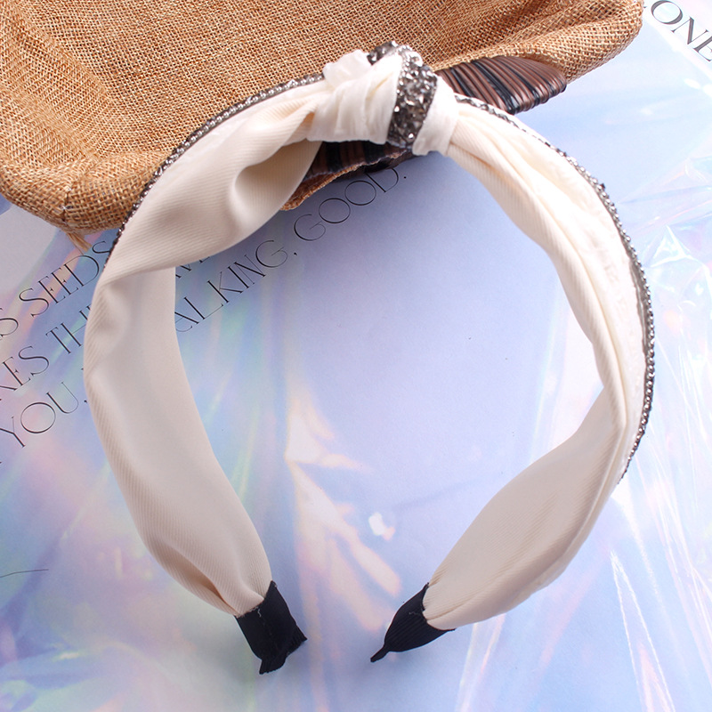 Randigt pannband, minimalistiskt hårtillbehör för flickor, ny high-end, klassisk och mångsidig, bredbrättad pannband för utomhusbruk_voghion.com