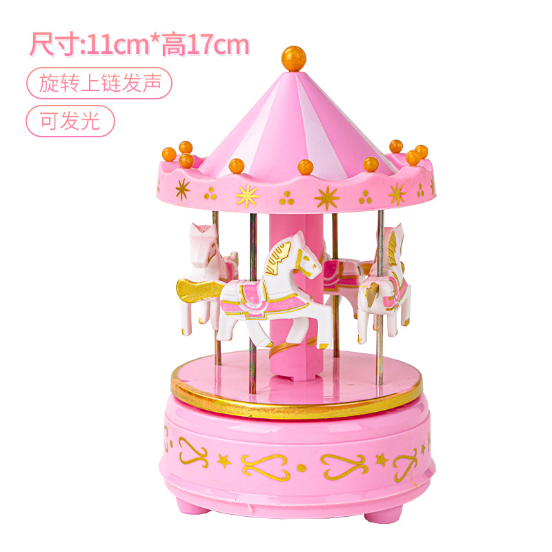 Carousel caja de música pastel de cumpleaños decoración niños niña corazón fiesta de cumpleaños regalo niña juguete