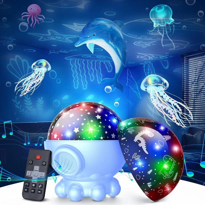 厳選されたホットタコ星空ランプ RGB クリエイティブギフトリモコンクラゲミュージックランプ漫画タコ投影ランプ|undefined