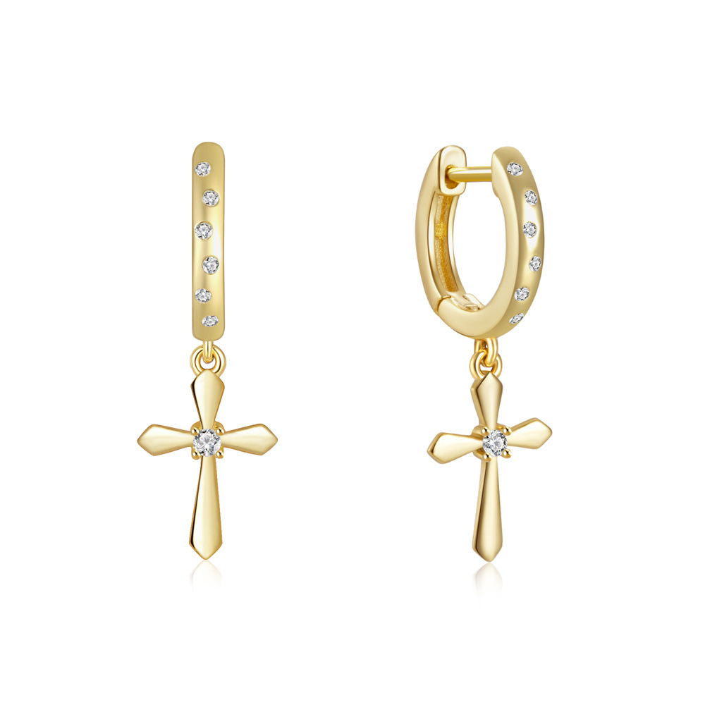 5g Weight 925 Sterling Silver Ear Needle Material Drop Earrings Classification 1 Pair Quantity Daily Occasion 925 Sterling Silver Material Cross Pattern Women's Gender Plating Design Simple Style Style 1 Pair 925 Sterling Silver Cross Drop Earrings 8