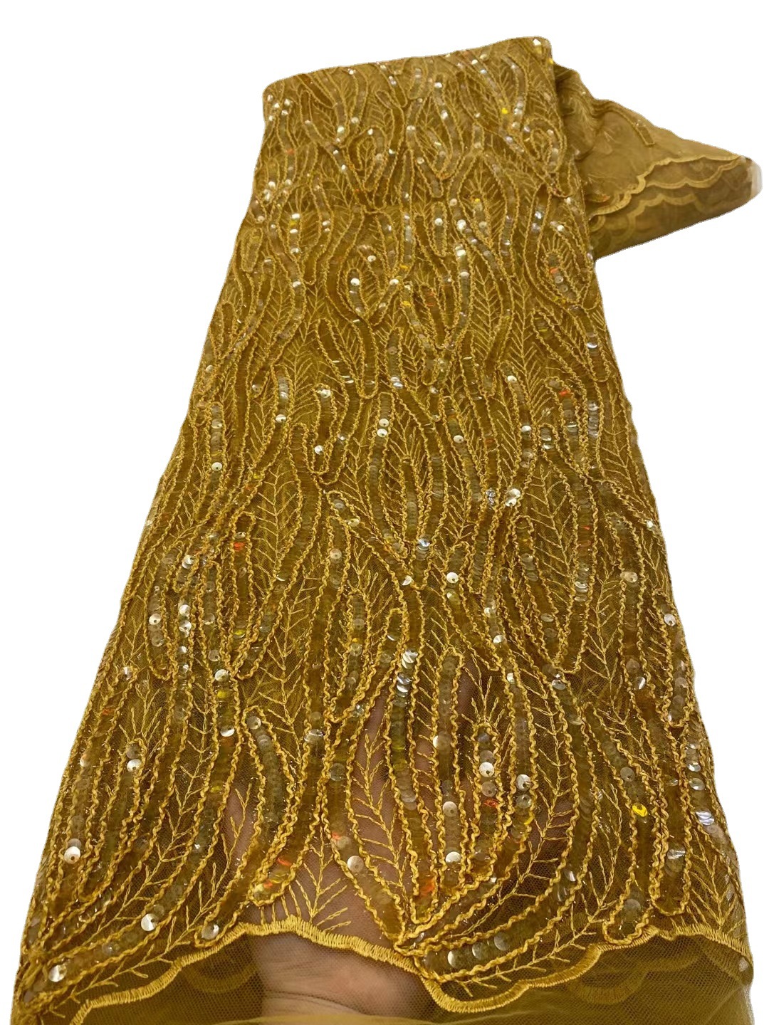 Ropa transfronteriza vestido de novia tela de lana cuerda de lentejuelas malla bordada vestido de malla de encaje JX3430