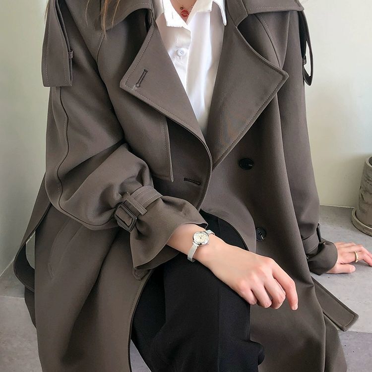 This Year's Popular Street-Style Windbreaker Women's Mid-Length 2025 New Spring & Fall Large Size Jacket Classy Elegant Goddess Style This Year's Popular Street-Style Windbreaker Women's Mid-Length 2025 New Spring & Fall Large Size Jacket Classy Elegant Goddess Style