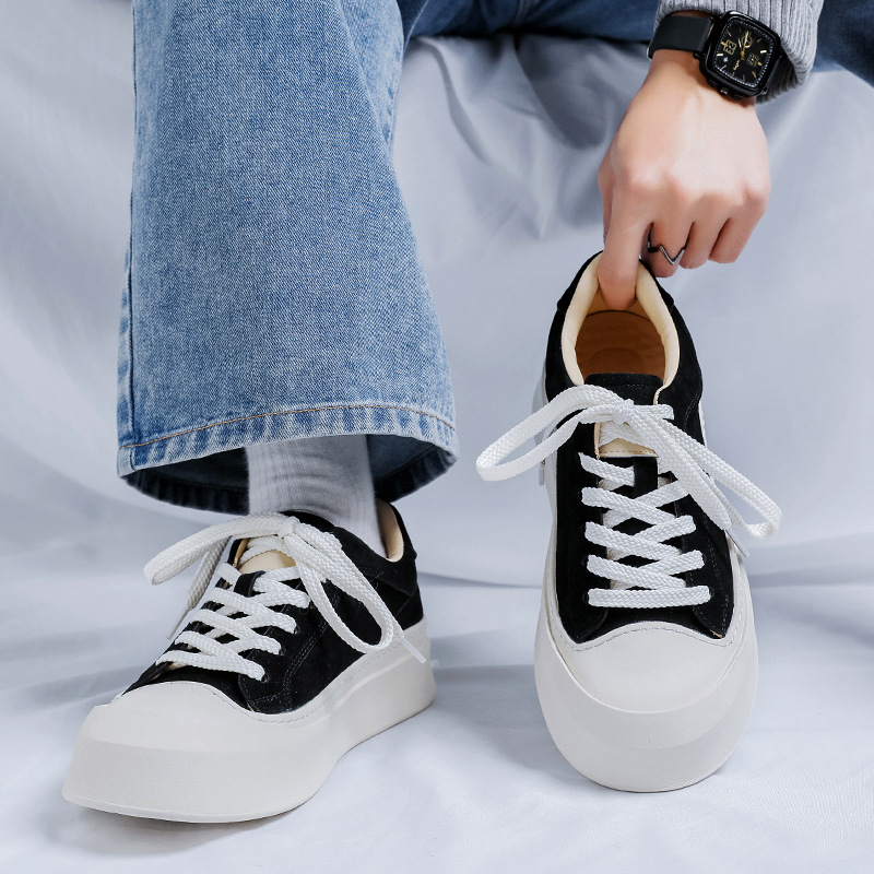 Men's Casual Sneakers Height Increasing Thick Sole Breathable Shoe_voghion.com