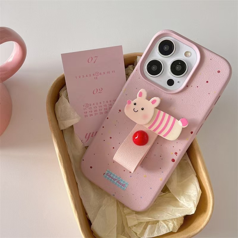 Botón de dedo de bola tridimensional de color sólido simple ins para iPhone15ProMax Apple 13/12 funda para teléfono móvil 14 mujer