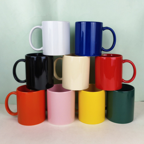 Ceramic water cup with custom logo for office and home use color…