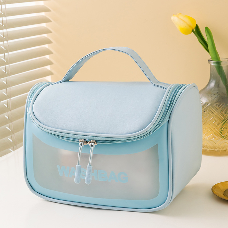 Bolsa de lavado transparente simple de gran capacidad de belleza cuidado de la piel bolsa de almacenamiento multifuncional portátil de alta apariencia bolsa de cosméticos