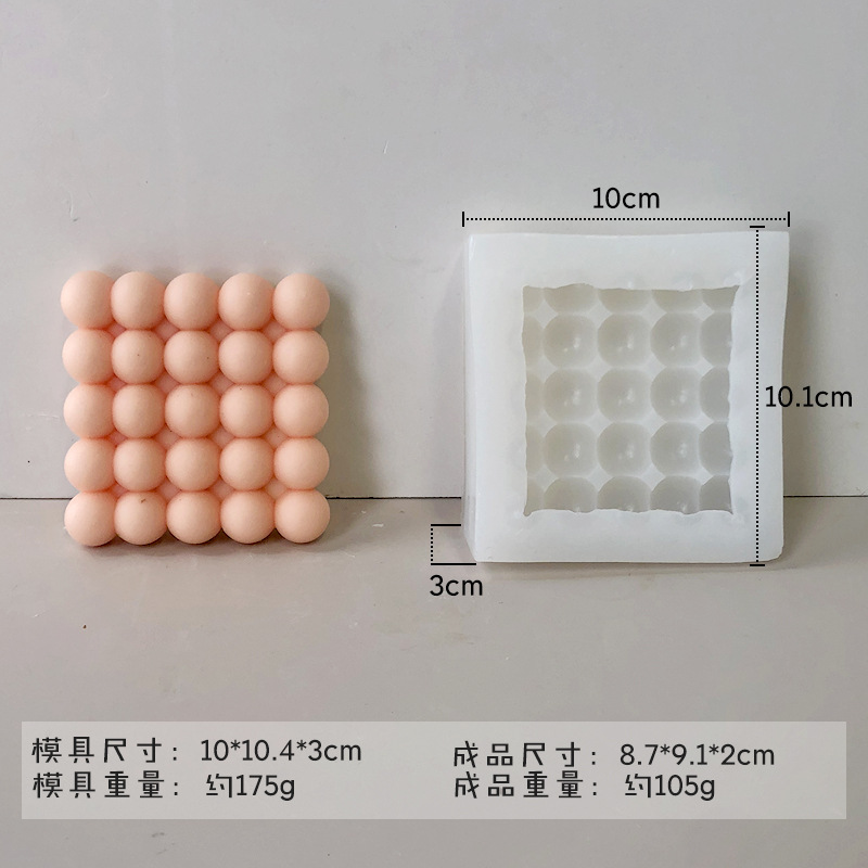 Transfronteriza geométrica BOLA MÁGICA vela molde de silicona diamante superficie bola polígono cubo aromaterapia vela molde al por mayor
