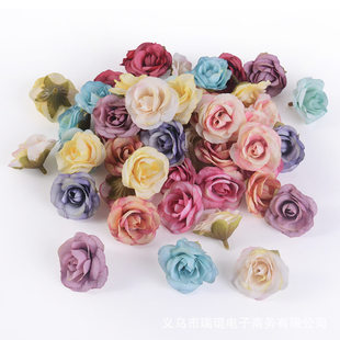 Artificial flowers for wedding flowers, rose head diy material, artificial flowers, artificial flower scene layout, high-end and realistic