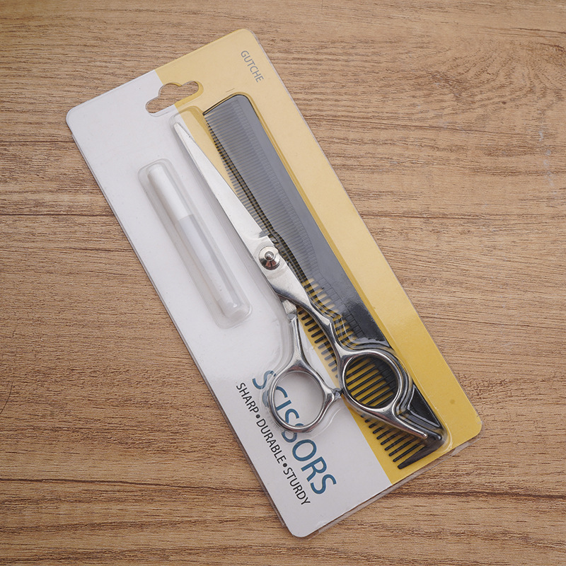 6 인치 화이트 스크류 플랫 전단 물집 종이 카드 [케어 오일 빗 부착]