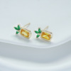 Fruit earrings, summer small fashionable universal silver needle, silver 925 sample