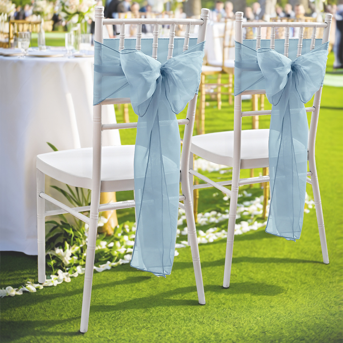 Trailon nuevo estilo transfronterizo respaldo de silla flor arco de boda decoración ramo de fotografía de boda accesorios funda de silla respaldo de silla flor