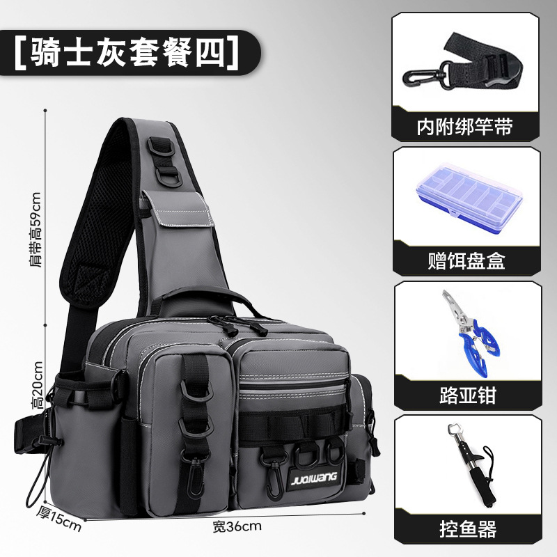 Bolsa de cintura multifuncional, mochila de hombro, mochila de tramo inclinada impermeable y resistente al desgaste, bolsa de almacenamiento para equipos de pesca especiales image 15
