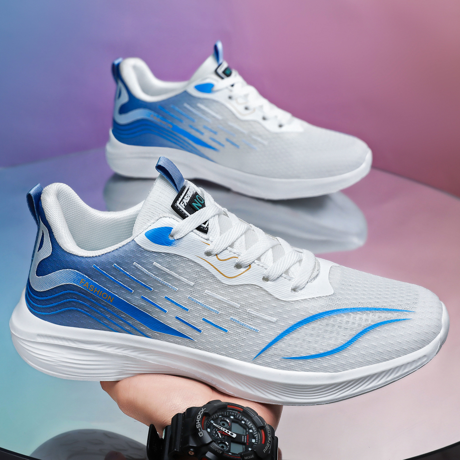 Zapatos transfronterizos de tamaño grande para hombres ultraligeros zapatos deportivos de moda zapatos de corrida de moda zapatos de red transpirables no olor