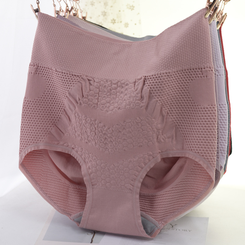 Seamless Honeycomb High Waist Large Size Fat MMWomen's Underwear Seamless Body Slimming Belly Lifting Buttocks Women's Boxer Panties