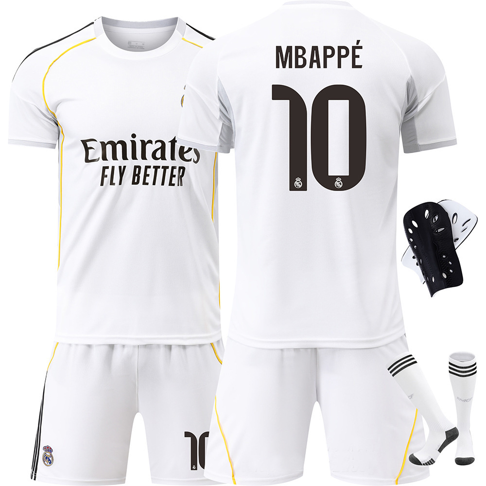 2526 Real Madrid Jersey No. 5 Bellingham 7 Vinicius 9 Mbappe C Ronaldo 7 Suit Correct Version Football Uniform