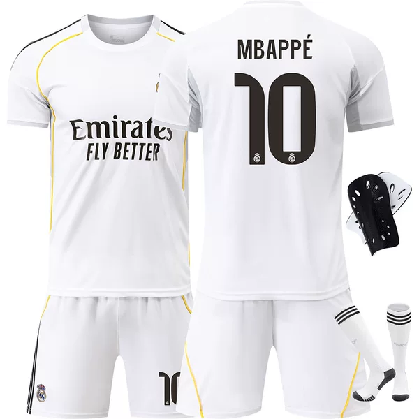 2526 Real Madrid Jersey No. 5 Bellingham 7 Vinicius 9 Mbappe C Ronaldo 7 Suit Correct Version Football Uniform