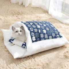 猫の巣冬の保温猫の寝袋は全閉鎖式の子猫の部屋の深い睡眠の猫の布団の日本式の布団の犬の巣です。