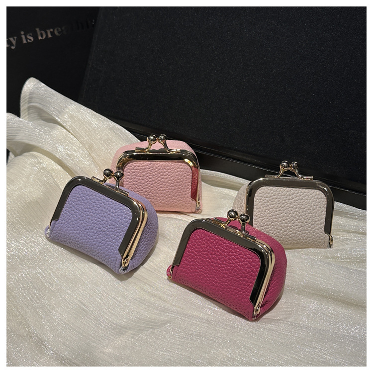 Nuovo stile autunnale Mini portamonete fresco Borsa con chiusura a scatto Elegante piccola borsa quadrata da donna per riporre alla moda_voghion.com