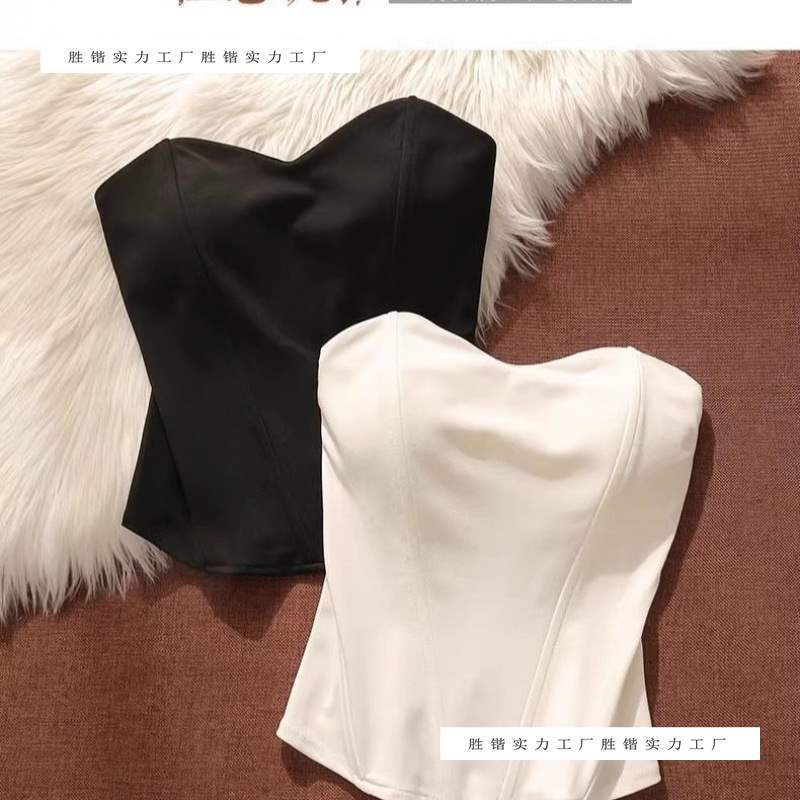 Sexy Bustier with Three-Dimensional Fishbone Design, Camisole, Feminine Wedding Dress Inner Wear, Recommended Top, Tube Top