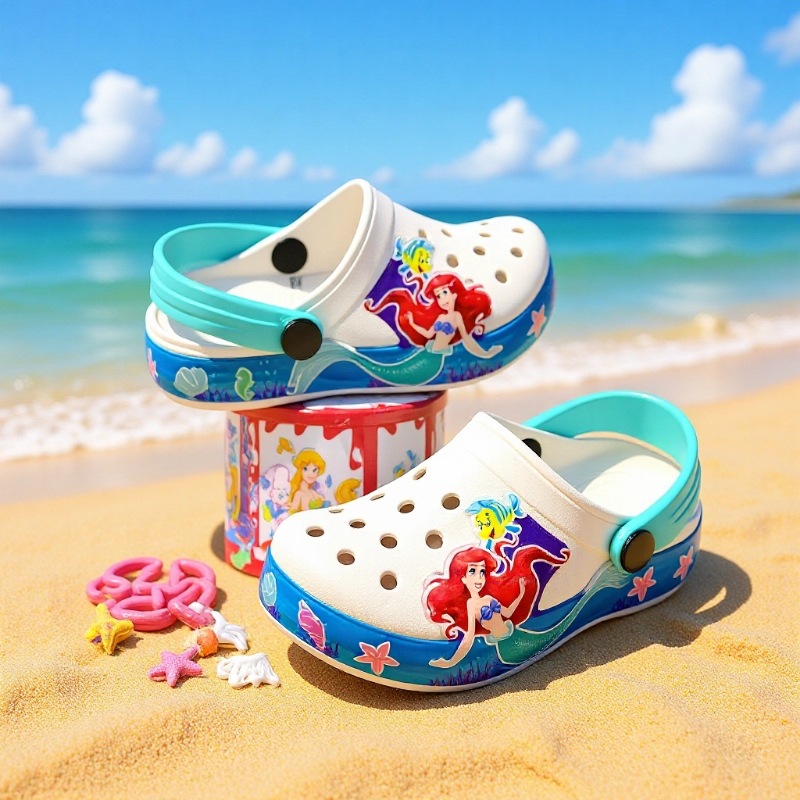 Cro Kids Karoban Mermaid Pegasus Unicorn Clog Shoes Children's Beach Shoes Boys
