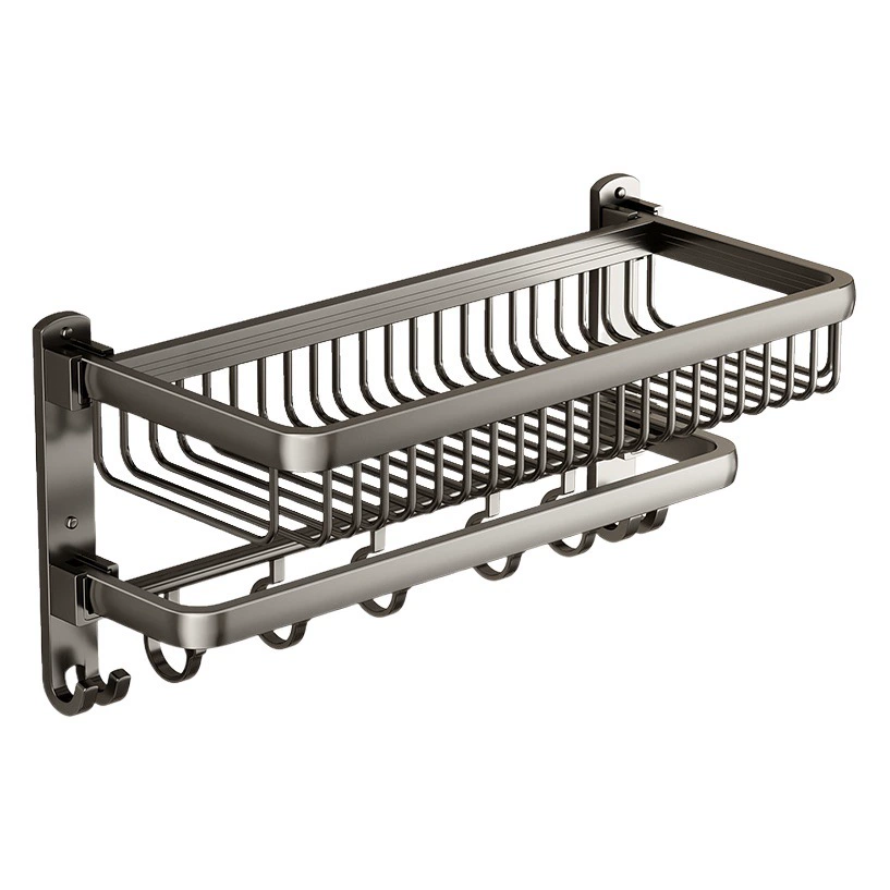 Серая вешалка для полотенец без перфорации для унитаза Стеллаж для хранения в ванной Встроенная вешалка Комплект для унитаза Вешалка для банных полотенец