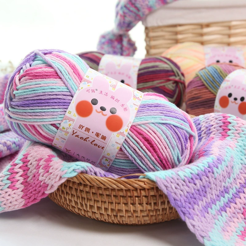 6 нитей цветного молочного хлопка Детская шерсть мяч толстая нить мяч оптом шарф шапка Вязание крючком ручная тканая сумка