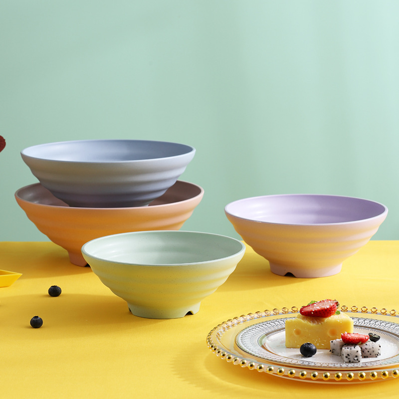 Thickened Wheat Straw Pp Plastic Shatter-Resistant Large Bowl for Home Use, Japanese-Style Commercial Spicy Hot Pot Bowl, Noodle Shop Special Bowl