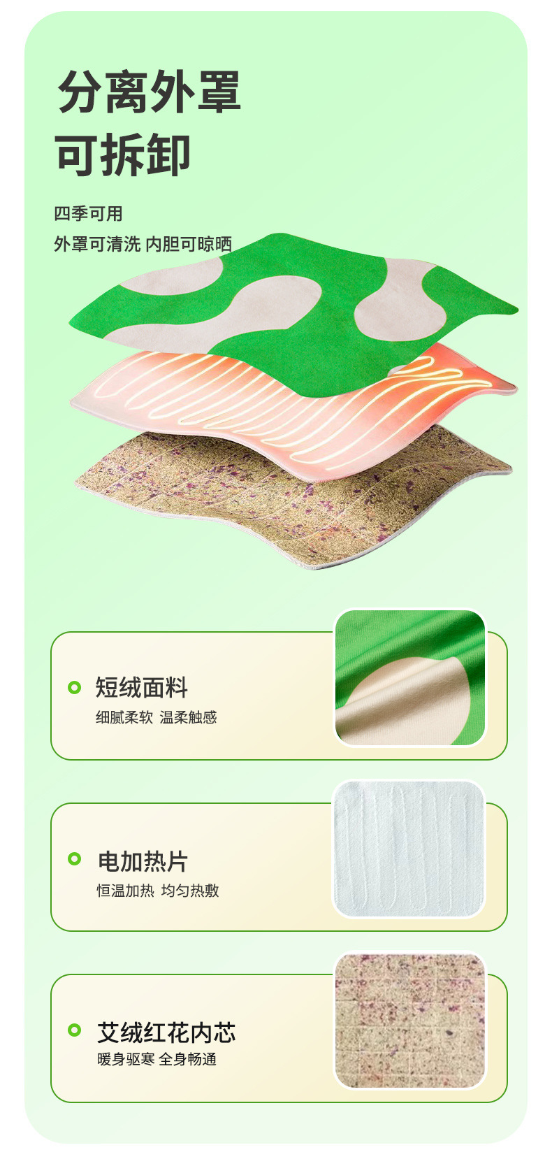 Electric Mugwort Seat Cushion Ai Rong Heated Moxibustion Pad Adjustable Temperature Home Office Use in use