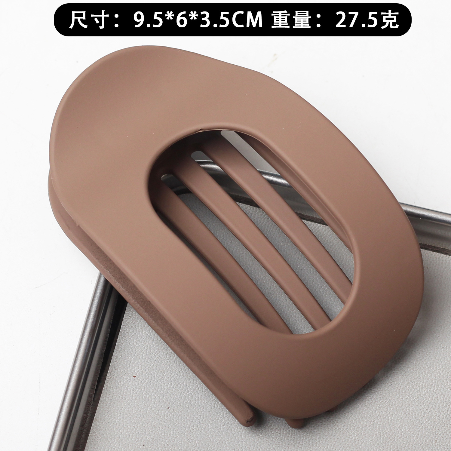 Nuevo material transfronterizo de PC plano elíptico clip de cabello de la cabeza trasera rascar el cabello de la cabeza curva temperamento arco clip de tiburón adornamiento para el cabello image 8