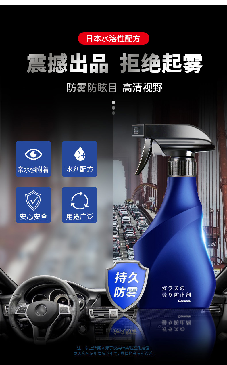 Japan's Fast-Track Anti-Fogging Agent Car Windshield Window Defogging Long-Term Helmet Anti-Fogging and Defogging Artifact