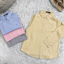 跨境粉色条纹衬衫欧美亚马逊外贸秋冬新款长袖刺绣开衫外套女代发