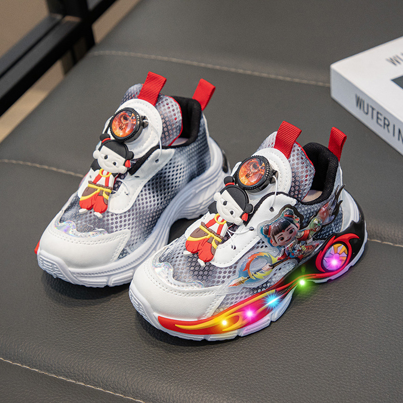 Zapatos deportivos para niños lindos y luminosos 2025 primavera nuevo estilo niños y niñas