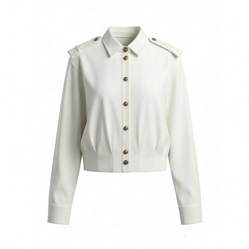 Pb&Za Cross-Border Supply 2026 Spring New European and American Style Fashion Casual Shirt with Shoulder Strap Decoration 9291572