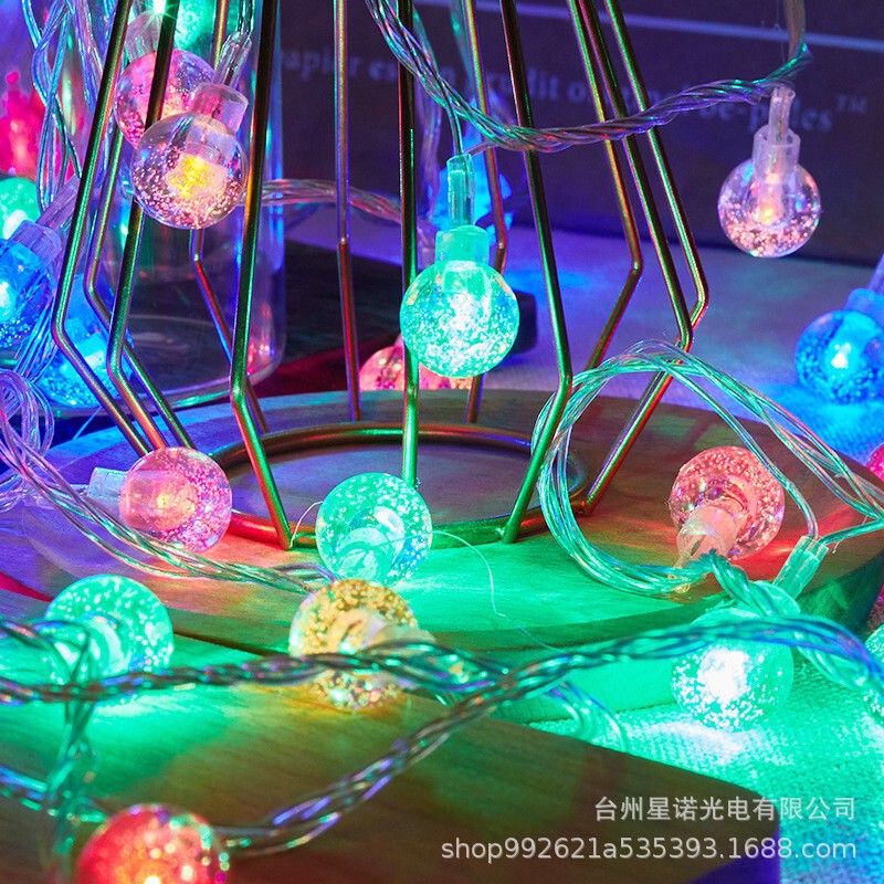 新しいロマンチックなLEDスターライト、ムーンライト、クリスタルボールライト、バタフライライトストリング、屋外キャンプテントの雰囲気装飾|undefined