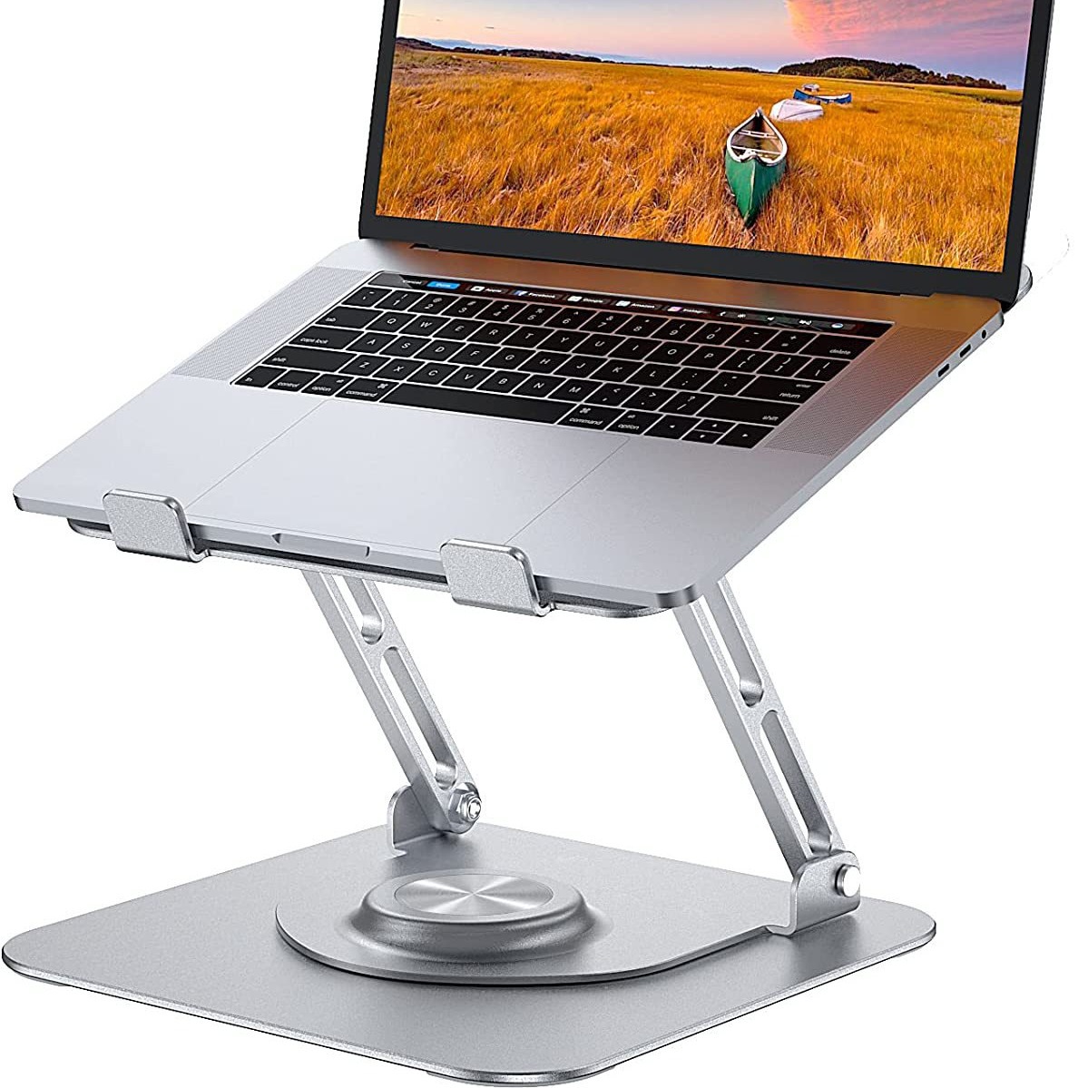 Factory sold laptop stand 360 degree rotatable aluminum alloy desktop computer stand folding lifting game stand