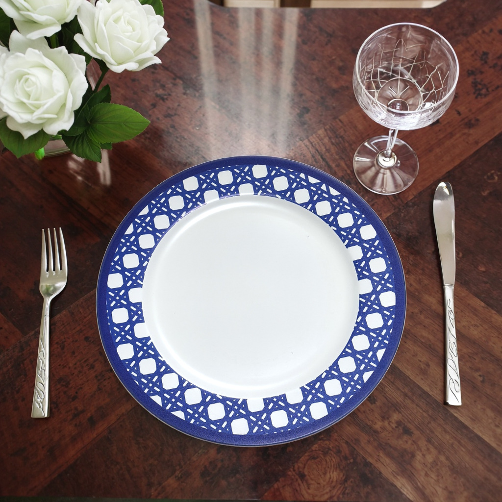 Fábrica de venta caliente de alta calidad placas de carga multicolor comercio exterior restaurante occidental patrón de fiesta bandeja cojín