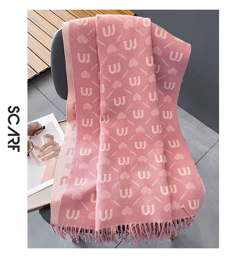 Nuova sciarpa in cashmere per donna in autunno e inverno, stile coreano abbinato, sciarpa bifacciale a griglia M, scialle alla moda, semplice, caldo e spesso_voghion.com