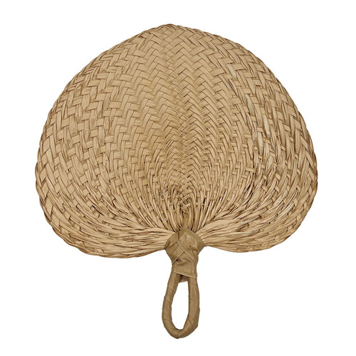 Rustic-style natural palm-leaf woven fan for summer cooling and mosquito repellent—large, handcrafted, and perfect for a gentle breeze.