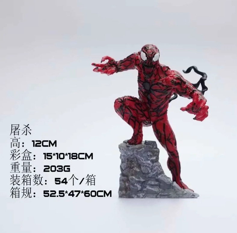 蜘蛛侠 反英雄 Venom 红色 屠杀 雕像 场景 模型盒装手办