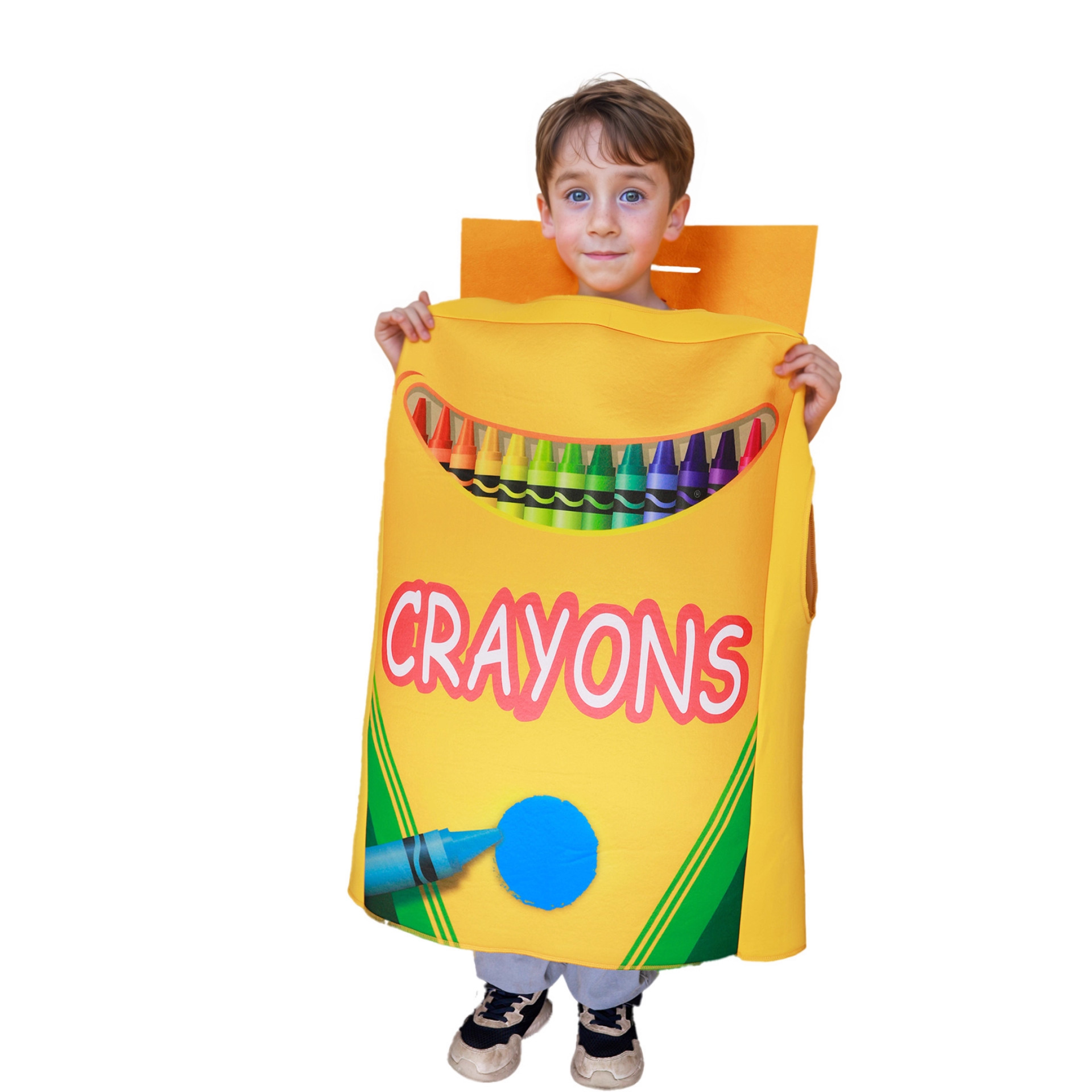 Parent-Child Outfits, Children's and Adult Crayon Box Costumes, Sponge Costumes, Kindergarten Activity Stationery, Cosplay Costumes, Customizable Patterns
