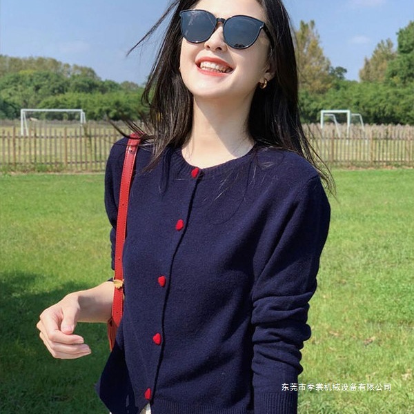 早秋穿搭藏蓝色小个子短款开衫毛衣外套女春秋软糯长袖针织衫上衣|undefined