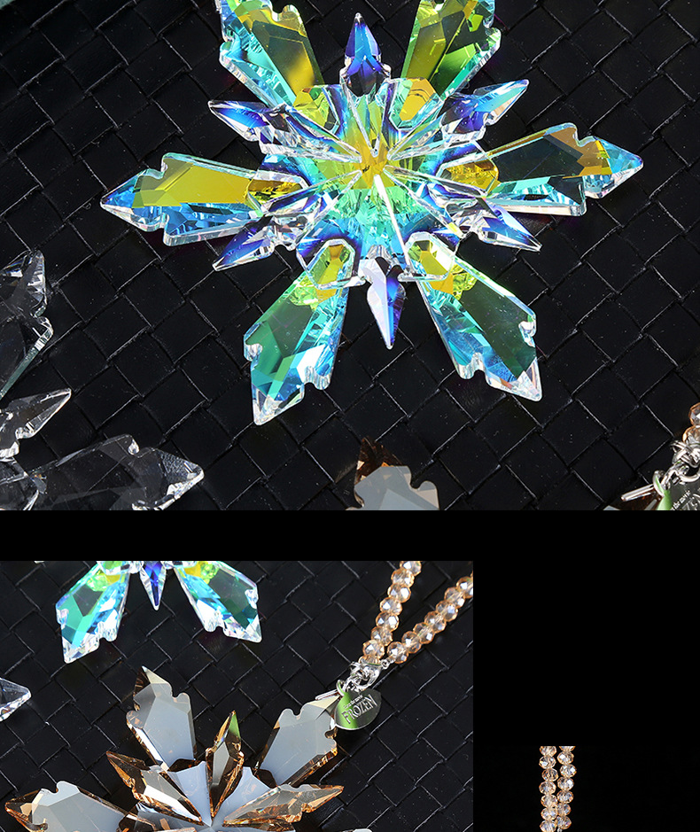 Wholesale Car Interior Accessories, Crystal Snowflake Car Hanging Decorations, Personalized Trendy Style Car Hanging Ornaments